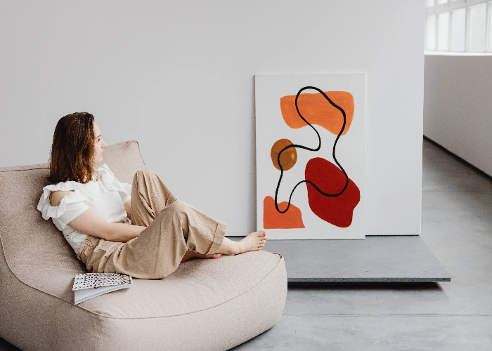 Bean bag with Wall Art for a Better View