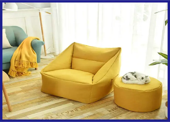 yellow color bean bag chair
